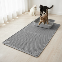 Tapis de litière pour chat d'intérieur Bartuke, moderne, simple, rectangulaire, en silicone durable, 34'' x 22'', contrôle de la dispersion, doux pour les pattes, facile à nettoyer (clair)