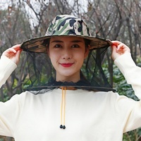Nouveau chapeau anti-abeilles multicolore camouflage avec double anneau en acier, outil d'apiculture