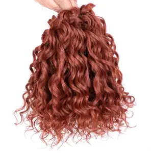 Cabelo encaracolado sintético de crochê tranças de alta temperatura russo Jessica Ariel Monica torção ondulado profundo crochê extensão do cabelo