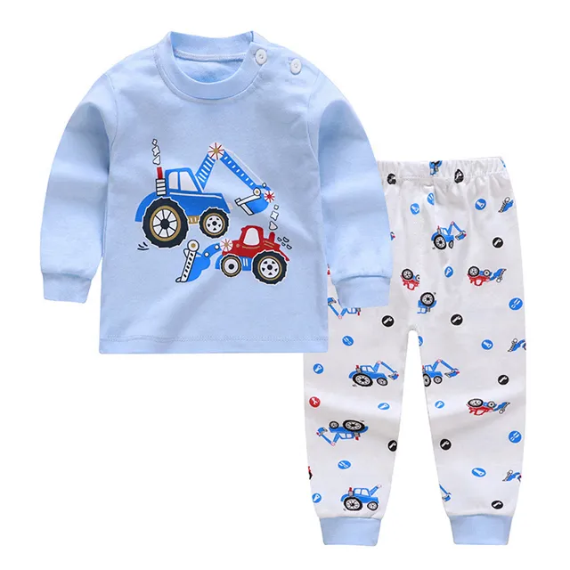 Pijamas de 2 piezas para niños y niñas, ropa de dormir 100% algodón, venta al por mayor, de fábrica China, dibujos animados baratos