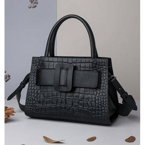 Sac à bandoulière en cuir véritable à motif crocodile, sac à bandoulière pour femme, sac à main élégant et polyvalent pour les trajets quotidiens - Product Image 1