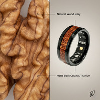 Bague intelligente personnalisée plaquée noir en acier titane, étanche, Bluetooth, cadeau de mariage et d'anniversaire pour homme et femme