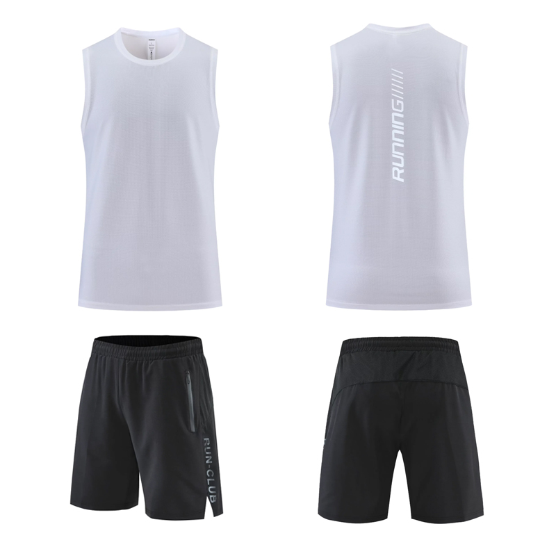 white  tanks + black shorts