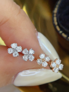 Pendientes de Oro Puro Au750 18K con Diamante Natural de 0.20cts, Joyería Fina Elegante para Mujer, Uso Diario, Gran Venta Xinfly - Product Image 6