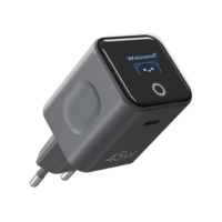 Chargeur rapide TFT 45W AVS GaN PD avec écran pour ordinateur portable, téléphone, tablette