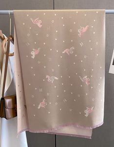 Nouveau concepteur de luxe cheval étoile motif couverture Cape pour femmes hiver chaud Double face cachemire écharpes Pashmina châles étoles - Product Image 6