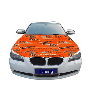 芝加哥熊旗汽车发动机罩盖3.3x5ft 5x7ft 100% 聚酯纤维，发动机弹性织物可水洗汽车发动机罩旗帜 - Product Image 2