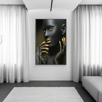 Personnaliser les peintures et arts muraux Sexy afro-américain mur Art décor impression sur toile Figure Portrait moderne peinture abstraite