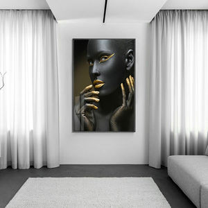 Personalizzare i dipinti e le arti murali <span class=keywords><strong>Sexy</strong></span> africano americano decorazione di arte della parete su tela stampa figura ritratto moderno pittura astratta - Product Image 5