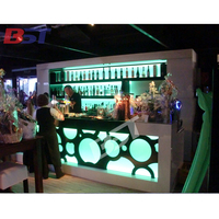 Comptoir de bar élégant avec plateau en marbre et éclairage LED pour bar à domicile, restaurant, hôtel et café, garantie 10 ans