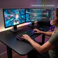 Table de jeu E-Sports de type L AOR, cadre en acier inoxydable, montage facile, multifonctionnelle, en panneau de fibres, design ergonomique, bureaux de travail