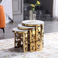 Nouvelle arrivée, table basse moderne en marbre, ensemble de 3 pièces, meubles de salon, intérieur