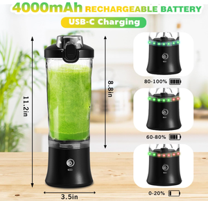 Travel Friendly Mini Portable Blender USB Powered Cold <b>Press</b> <b>Fruit</b> Juice Machine Rechargeable Smoothie Maker for Daily Life Use - Product Image 4