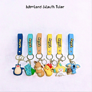 Llavero de Pikachu 3D de goma ecológico, duradero y adorable, con impresión digital, colgante de aleación no tóxica para coche o bolso, venta al por mayor - Product Image 1