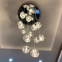 Classique hôtel salon spirale long moderne led luxe asfour cristal escalier lustre éclairage haute qualité cristal lumière