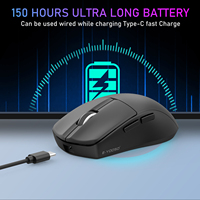 Mouse Gaming ringan tiga mode 26000DPI, Mouse Gaming 1k rasio suara 2.4GHZ BT5.1 trii-mode ultra ringan