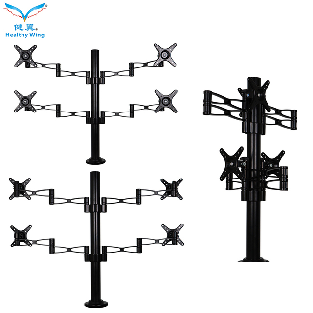 Laptop Monitor Arm Dual Desk Mount 4 Screen Support Multi Monitor Vesa 75*75/100*100mm Stand Computer Mount Lcd Holder