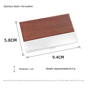 <span class=keywords><strong>Porte</strong></span>-cartes de visite personnalisé en cuir PU et métal pour hommes et femmes, cadeau d'affaires de <span class=keywords><strong>luxe</strong></span>, logo personnalisé - Product Image 4