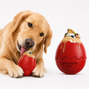 Jouet à mâcher pour chien en TPR durable, forme œuf mystérieux, nettoyage des dents, distributeur lent, enrichissement longue durée pour Pitbulls - <span class=keywords><strong>Prix</strong></span> usine - Product Image 1