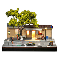 Scène architecturale miniature à l'échelle 1:64, parking de café-galerie Guling de Nanjing, pour voiture miniature en métal 1/64, diorama avec figurines