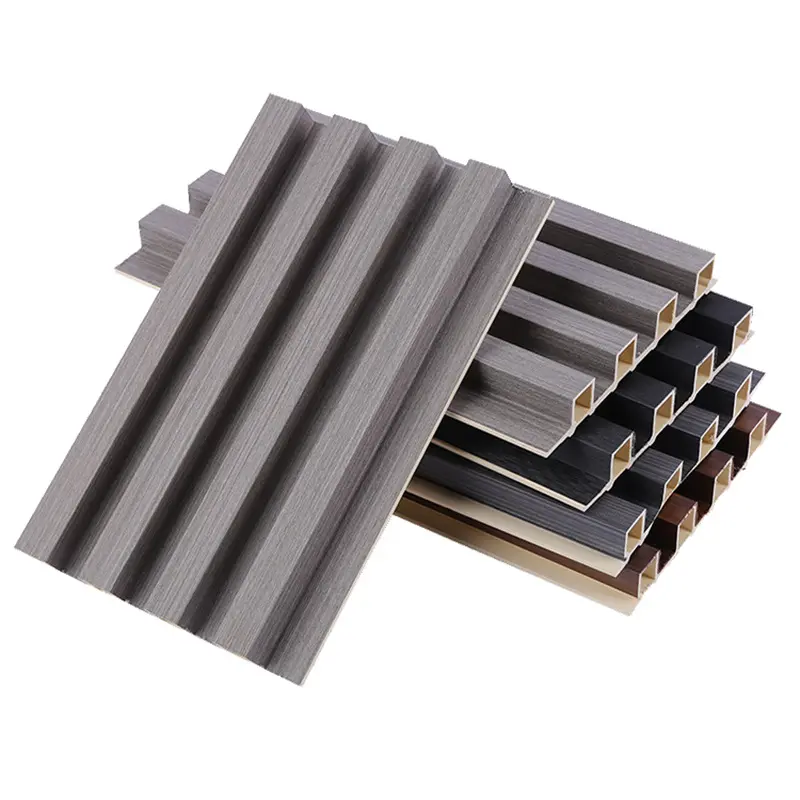 exterior and interior 3d plastic eva roofing facciate curved slat wpc decorative fluted wall decoration panel