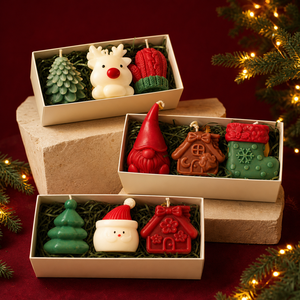 Arovi - Coffret cadeau <span class=keywords><strong>de</strong></span> bougies parfumées en forme <span class=keywords><strong>de</strong></span> Noë<span class=keywords><strong>l</strong></span>, Père Noë<span class=keywords><strong>l</strong></span>, renne, sapin, flocon <span class=keywords><strong>de</strong></span> neige, 3 pièces, boîte <span class=keywords><strong>de</strong></span> Noë<span class=keywords><strong>l</strong></span> pour cadeaux <span class=keywords><strong>de</strong></span> Noë<span class=keywords><strong>l</strong></span> - Product Image 4