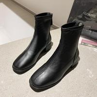 Sepatu bot wanita, sepatu bot wanita pergelangan kaki merah 2026 musim gugur musim dingin, Sol dalam empuk lateks, lapisan bulu
