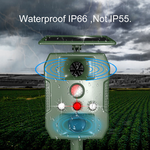 Ahuyentador de Aves y Animales con Energía Solar, Ultrasónico de Alta Potencia, Repelente de Ratones y Serpientes, IP66 Impermeable, Alerta de Voz LED para Perros/Gatos - Product Image 3