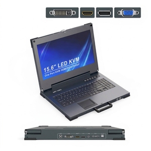 Console de commutation <span class=keywords><strong>KVM</strong></span> LCD 4K 15,6 pouces MT-1561UL 1 port VGA/<span class=keywords><strong>DVI</strong></span>/DP, montage en rack 1U - Product Image 1