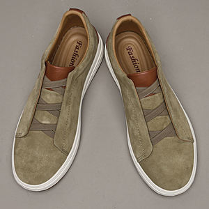 Chaussures décontractées de luxe pour hommes, <span class=keywords><strong>baskets</strong></span> à triple couture, coupe basse, dessus en daim, doublure en cuir véritable, souples, respirantes, à enfiler - Product Image 5