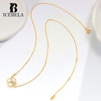 ICEBELA joyería fina 18K chapado en oro Plata 925 plata esterlina Lucky Four Leafs Clover colgante collares para mujeres