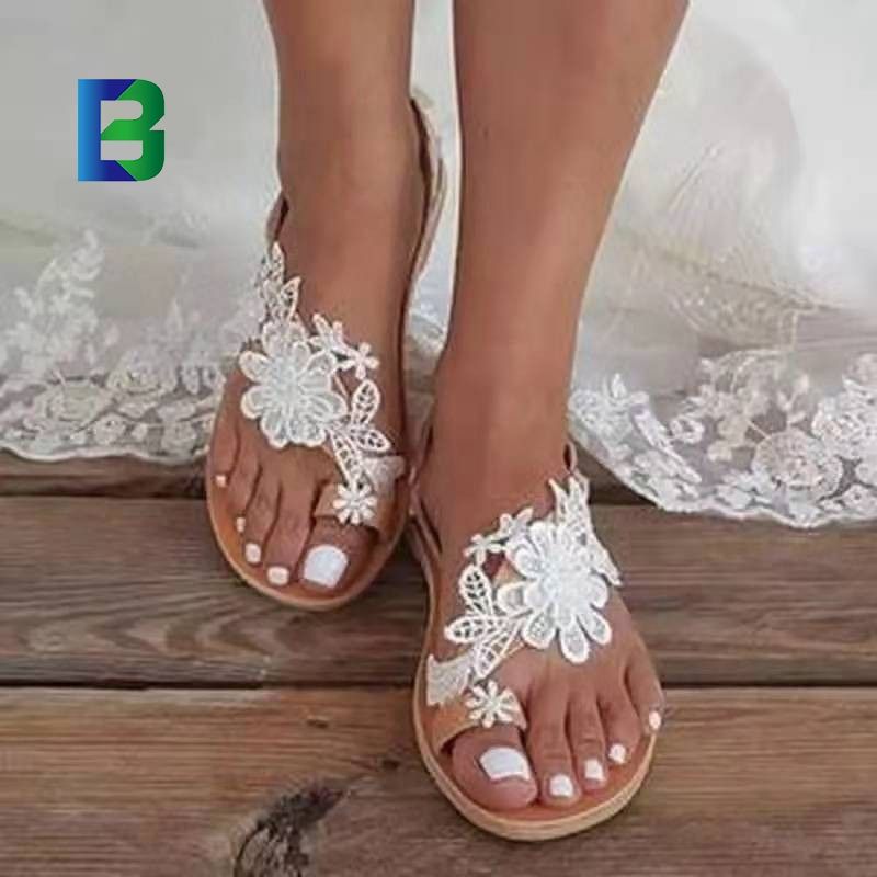Flat Sandals Floral Formal Sandals New Big Size 43 Summer Beach
