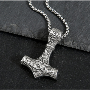 yunnique Viking Thor's Hammer Pendant Stainless Steel <b>Necklace</b> Unisex Gift Jewelry Geometric Design JD215 - Product Image 4