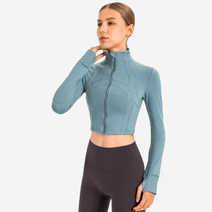 Màu Sắc Mới Thể Thao Yoga Tops Zip Tập Thể Dục Yoga Hai Mặt Khỏa Thân Áo Khoác Quần Áo Thể Thao Yoga Áo Khoác Phụ Nữ Phòng Tập Thể Dục Áo Khoác - Product Image 1