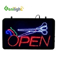 Enseigne néon LED animée OEM populaire pour intérieur, multicolore, pour publicité et décoration, motifs personnalisables (ciseaux de barbier)