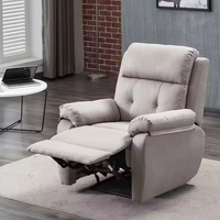 Canapé inclinable classique en tissu gris rembourré pour salon, fauteuil inclinable électrique en gros