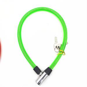 Candado de cable de acero para bicicleta, candado antirrobo con llave para bicicleta, vehículo eléctrico, protección de seguridad duradera, 120cm, color rojo y verde - Product Image 4