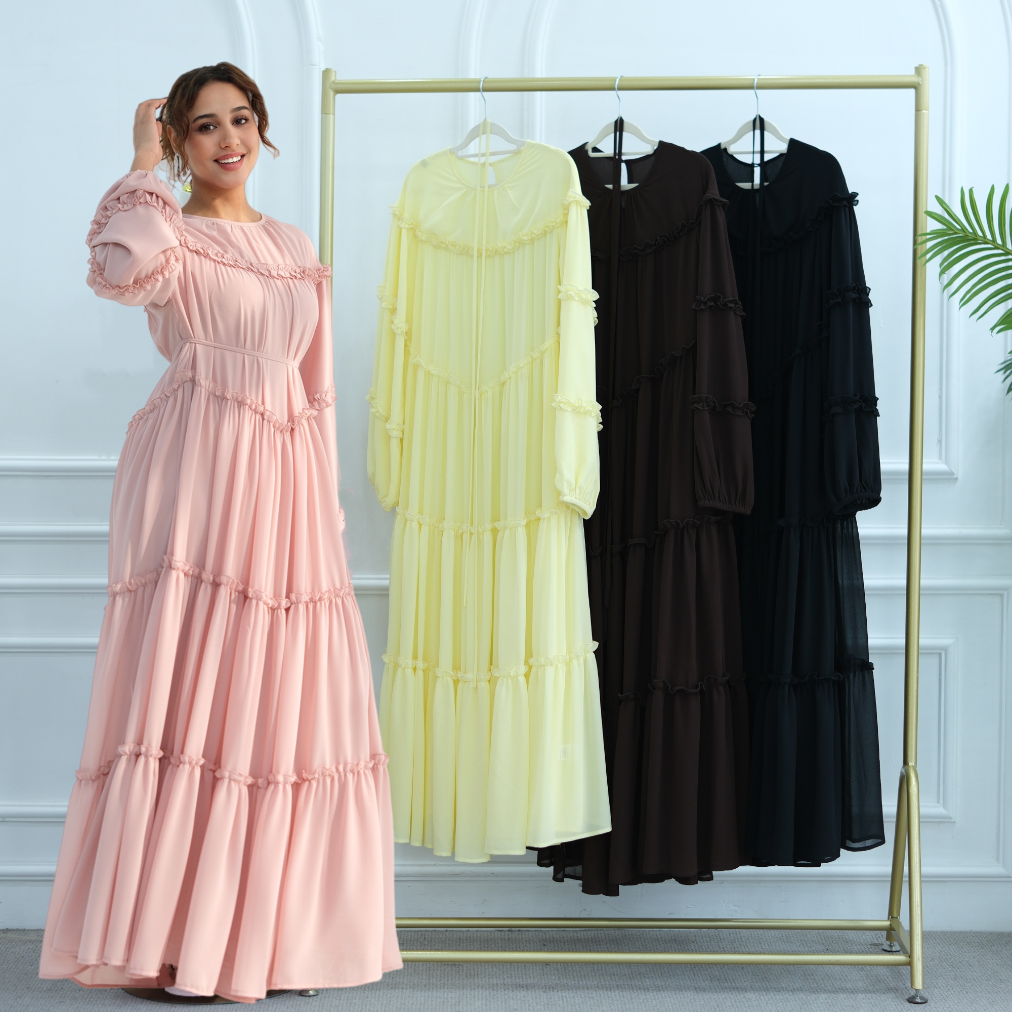 Elegant Chiffon Dress - Lightweight Flowy Design