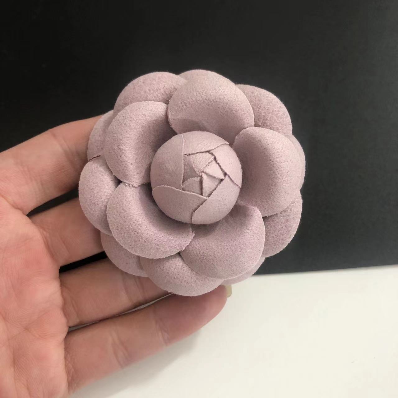 5 light purple thick flannel plus brooch
