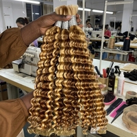 Lot de Cheveux Humains Brésiliens Remy en Gros, Ondulés Profonds, Double Trame Faite à la Machine, Cheveux en Vrac pour Tresses Bohèmes Sans Nœuds et Extensions