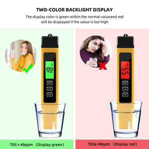 New Hot 0-9990 ppm <span class=keywords><strong>3</strong></span> trong 1 <span class=keywords><strong>LCD</strong></span> kỹ thuật số <span class=keywords><strong>TDS</strong></span> <span class=keywords><strong>Meter</strong></span> <span class=keywords><strong>TDS</strong></span> & EC và Temp <span class=keywords><strong>Meter</strong></span> thẩm thấu ngược màu vàng - Product Image 2