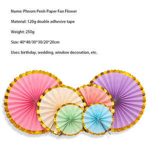 Boda cumpleaños bebé ducha fiesta de Navidad decoración 6 unids/set ventiladores de papel conjunto colgante molinetes ventilador de papel DIY artesanía - Product Image 5