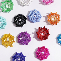 Perles intercalaires en alliage étoile à huit branches creuses multicolores de 11 mm, capuchons de perles pour la fabrication de bracelets DIY, accessoires de bijoux en gros