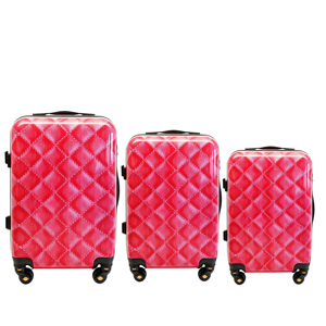 Ensemble de bagages légers à 4 roues en ABS et PC, imperméable, avec logo OEM personnalisé, texture cuir matelassée simple, 3 pièces, valises rigides à roulettes pour voyage - Product Image 6