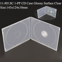 Kotak Penyimpanan CD/DVD Polypropylene Transparan Tunggal untuk Satu Disk, Tempat Penyimpanan Multi Disk, Kotak Cakram Model Clamshell dengan Tutup