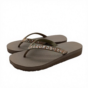 Sandalias de cuña con lentejuelas de EVA para mujer, de cuero genuino y malla, para invierno, verano, playa, novia, sandalias de exterior - Product Image 6