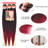 3X Échantillons Gratuits Extensions Cheveux Synthétiques Pré-étirés pour Tresses Africaines au Crochet Yaki, Faciles à Tresser, Vente en Gros