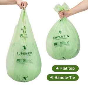 13Gallon Xử Lý Tie PLA Thùng Rác Túi 100% Phân Hủy Sinh Học Túi Rác Trên Cuộn Bột Bắp Túi Nhựa - Product Image 5