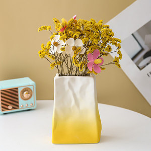 Creative Gradient Ceramic Light Luxury Silver Electroplated Vase Unique Personalized Flower Arrangement Living Room Dining <strong>Table</strong> - Product Image 5