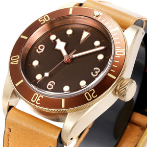 Vintage Bronze Style Men <b>Automatic</b> Watch 43mm Brown Dial Leather Strap Mechanical Retro Luxury <b>Wristwatch</b> - Product Image 3